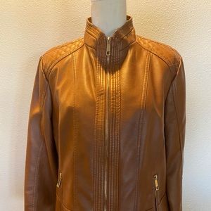 Faux leather jacket. Camel color.